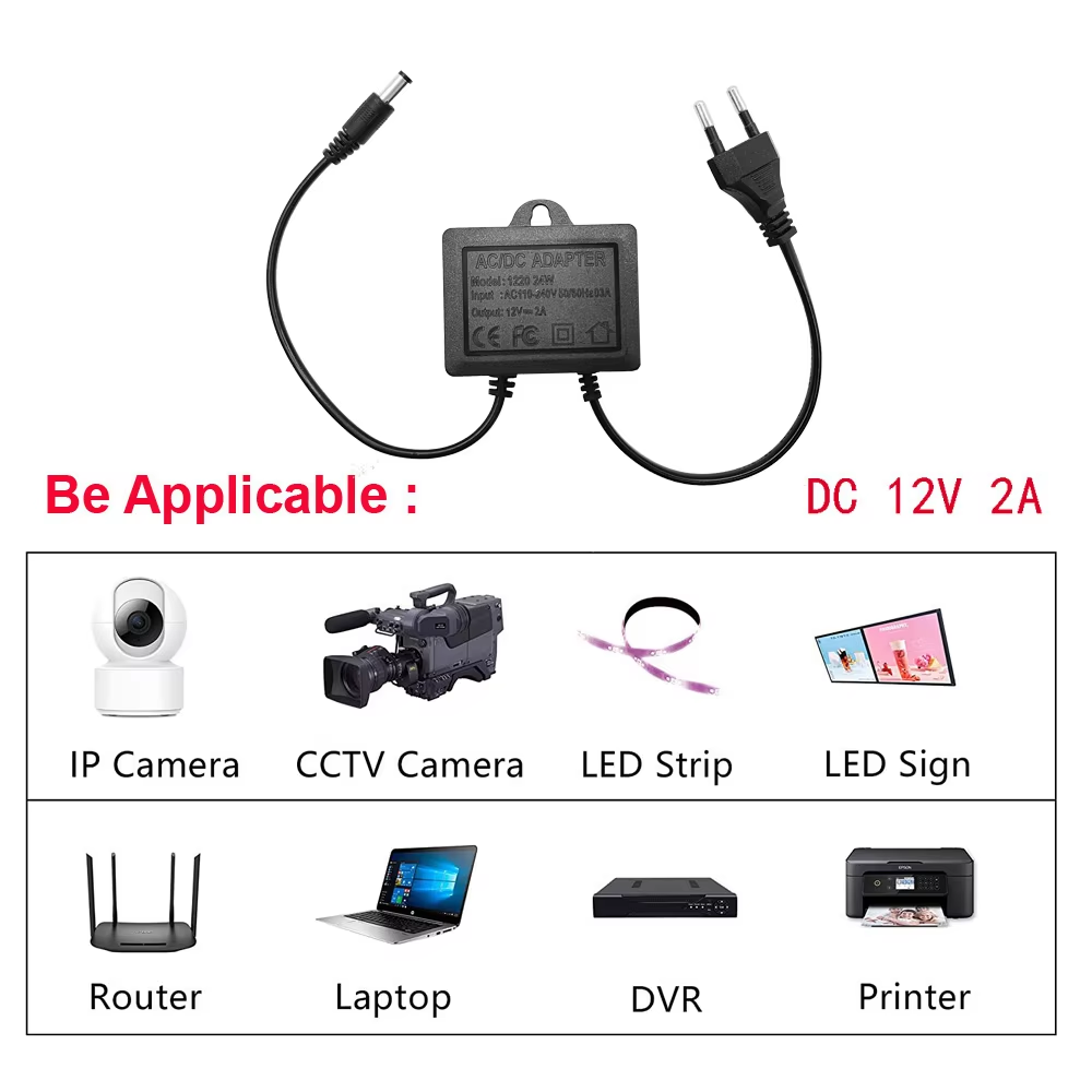 Outdoor Power Plug In - Outdoor Waterproof Power Adapter DC 12V