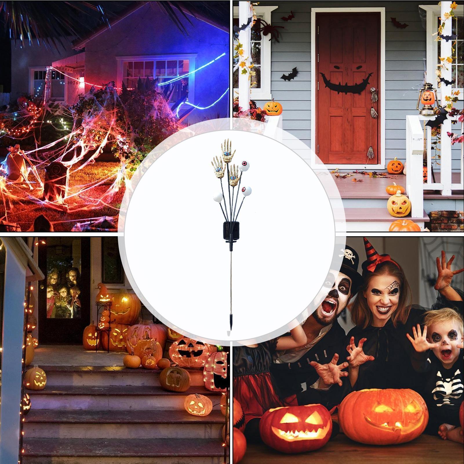 Outdoor Yard Power Stake - Hand Stake Lights Skeleton Hands Eyeball