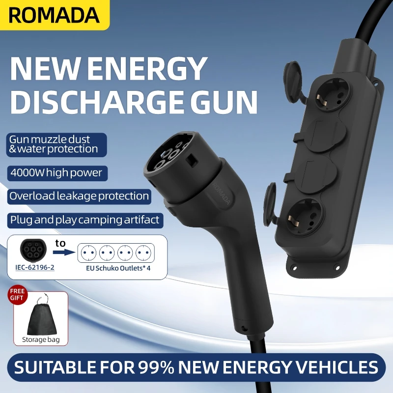 Outdoor Power Plug In - Portable 16A 4KW V2L Cable Electric