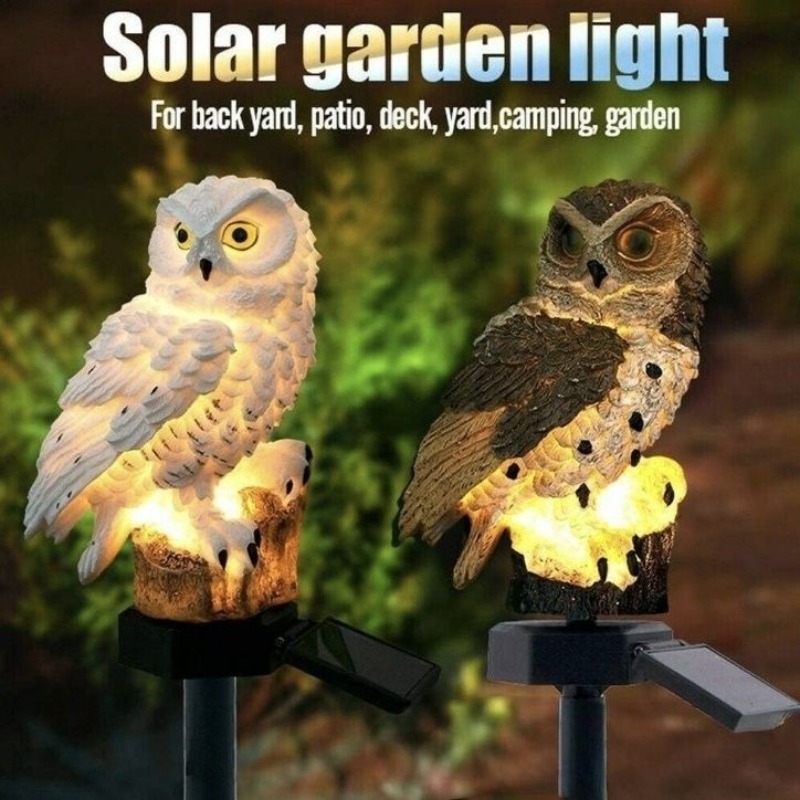 Outdoor Yard Power Stake - Solar Powered Owl Garden Light, LED