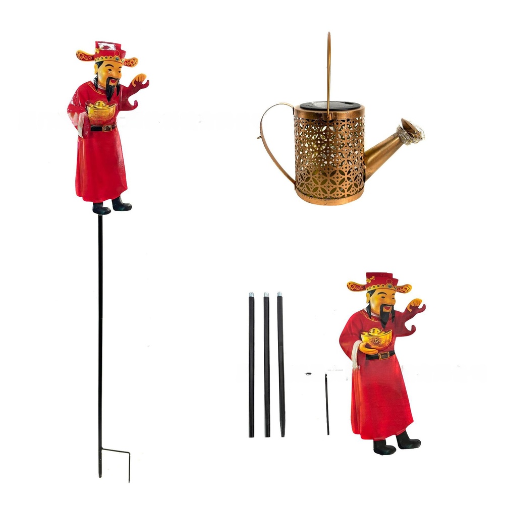 Red Metal Solar Powered Wateri - Outdoor Yard Power Stake review and price