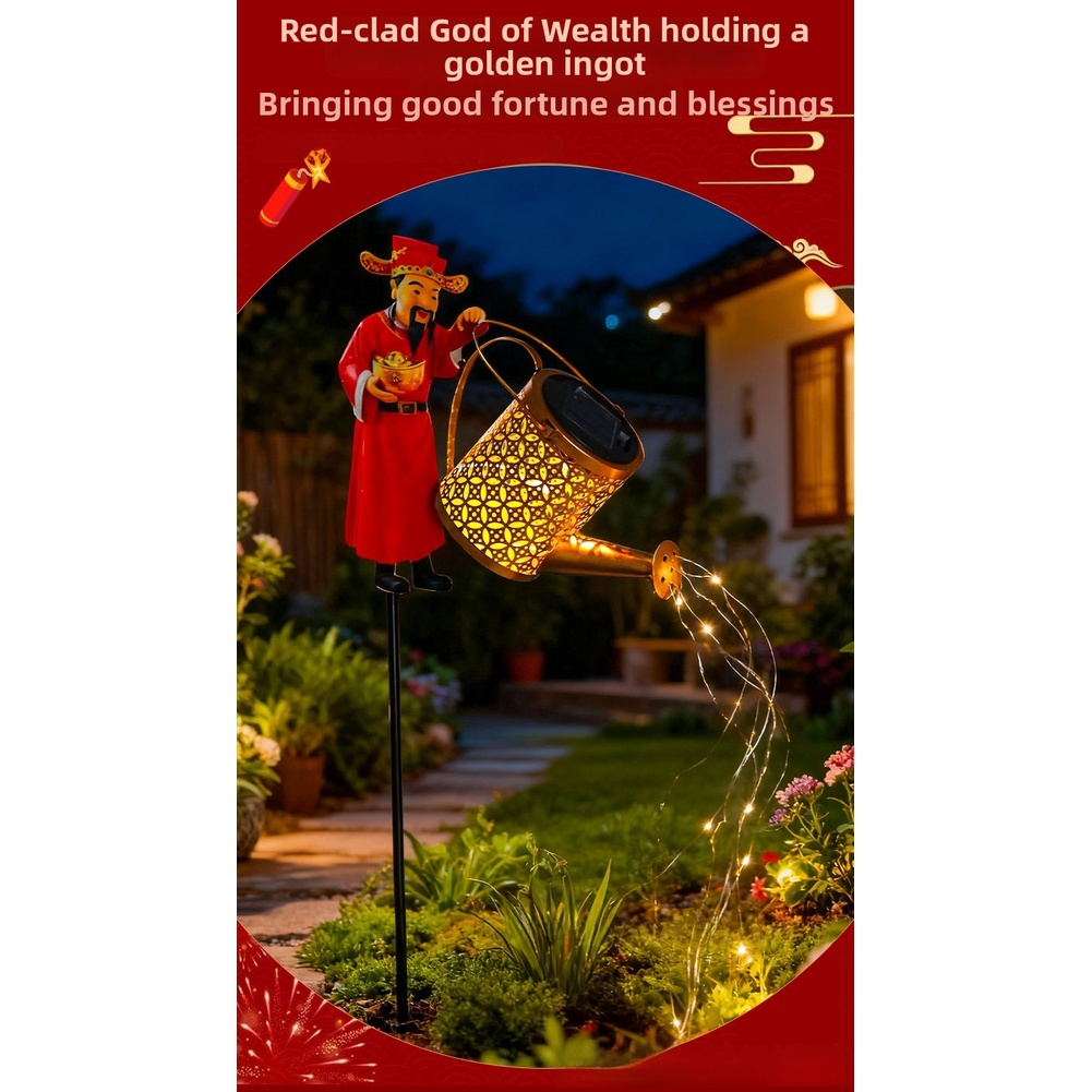 Red Metal Solar Powered Wateri - Outdoor Yard Power Stake review and price