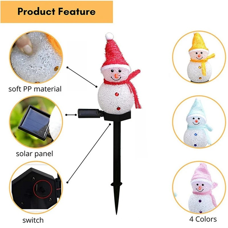 2 LED Snowman Solar Garden Lig - Outdoor Yard Power Stake review and price