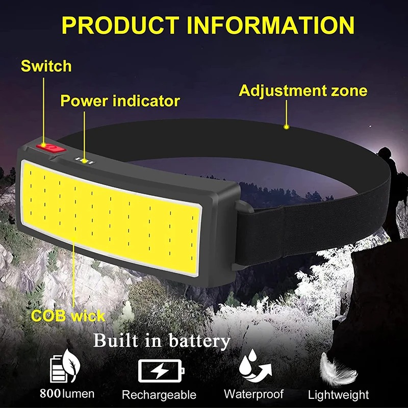 Powerful COB LED Headlamp 4 Li - Outdoor Power Head review and price