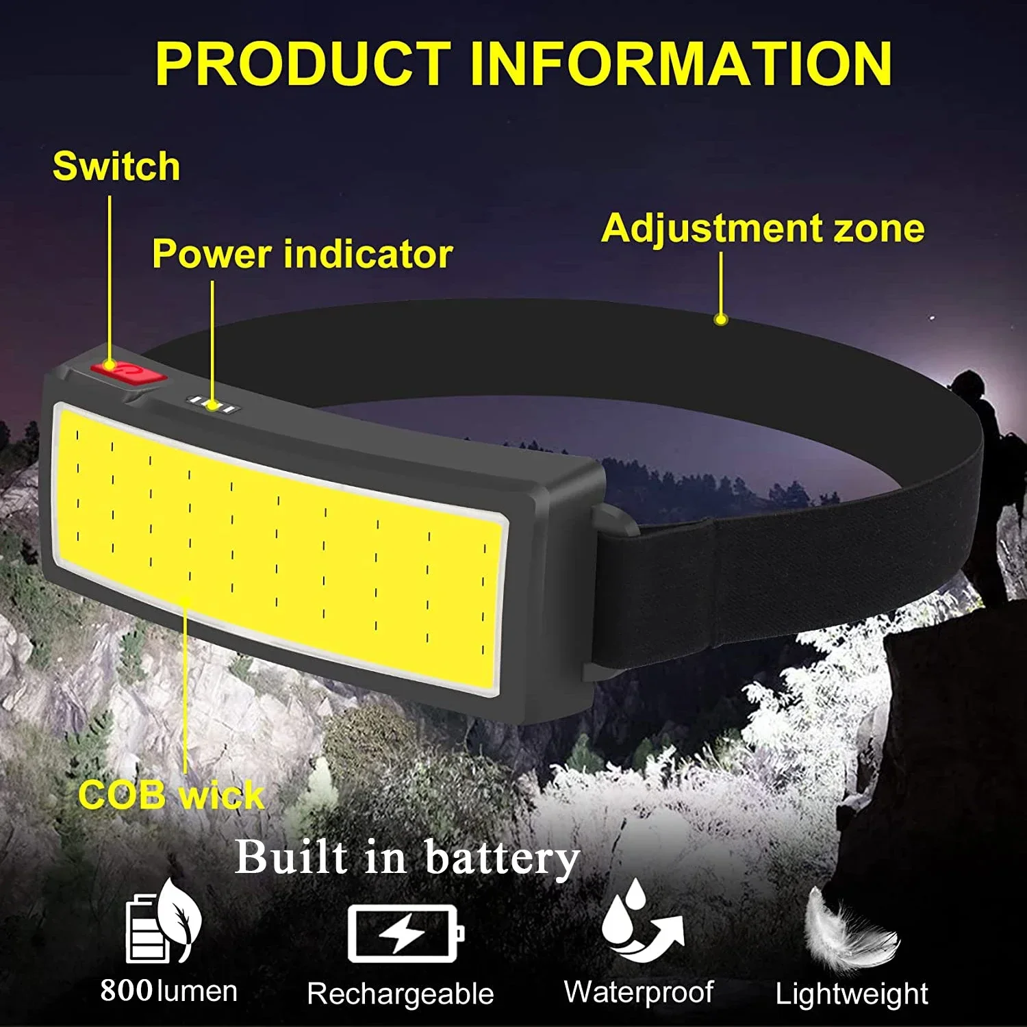 Powerful COB LED Headlamp Type - Outdoor Power Head review and price