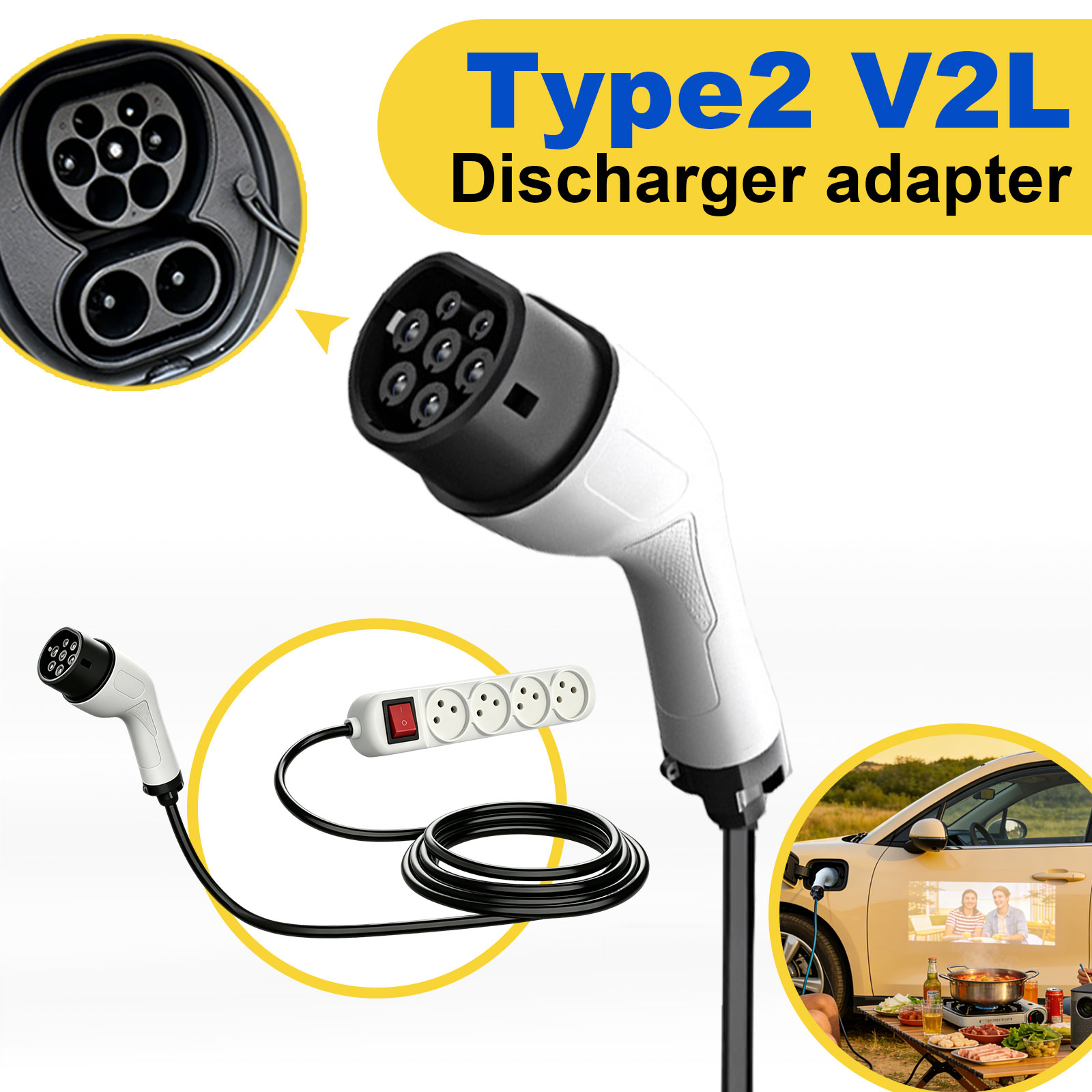 Type2 V2L Discharge Adapter Is - Outdoor Power Adapter review and price