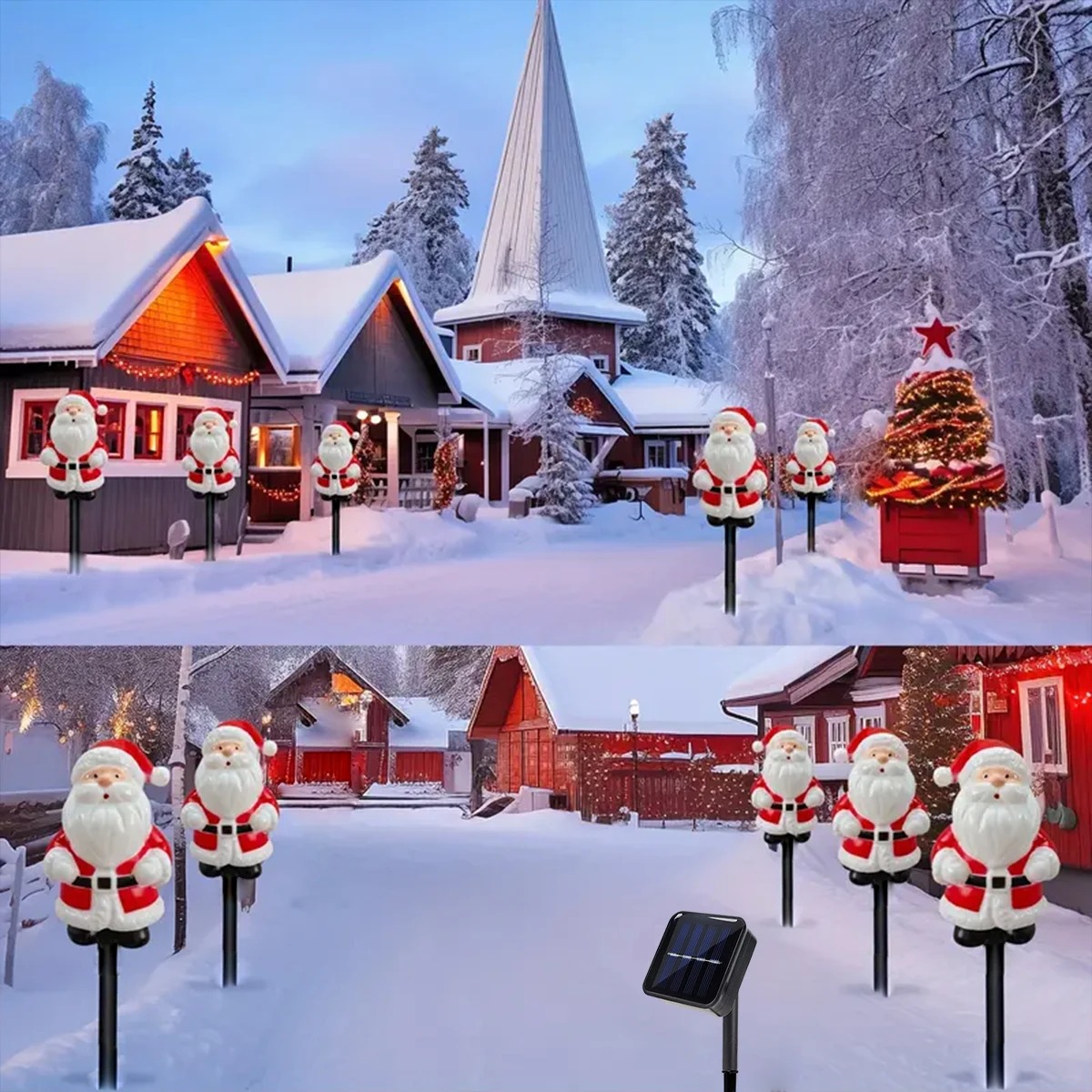5 Pack Solar Powered Santa LED - Outdoor Yard Power Stake review and price