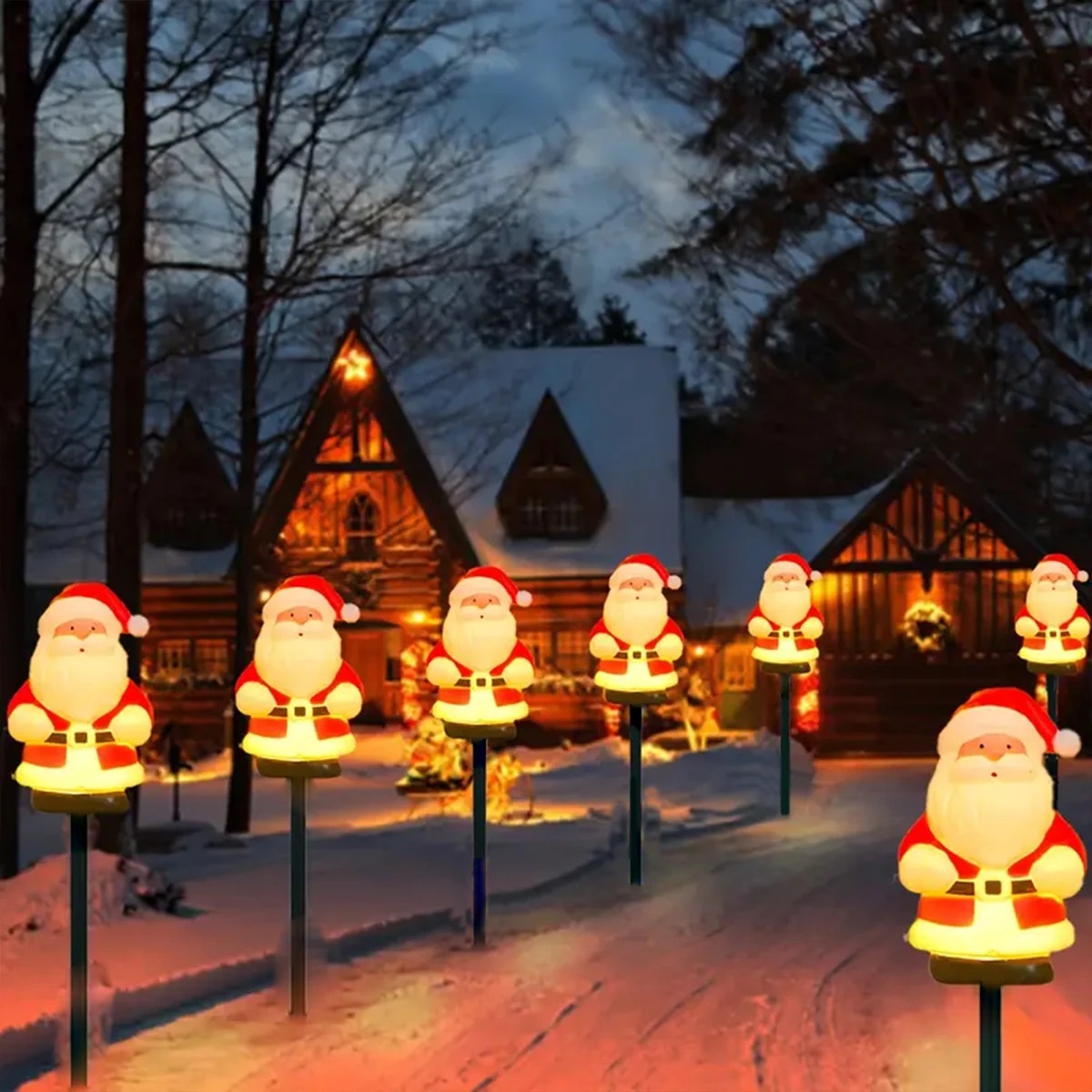 5 Pack Solar Powered Santa LED - Outdoor Yard Power Stake review and price