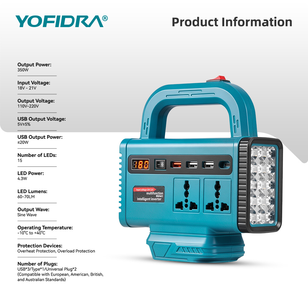 YOFIDRA 220V Portable Power In - Outdoor Power Inverter review and price